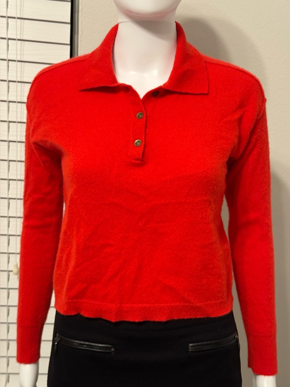 Pilcro The Jensen cropped cashmere polo sweater by Pilcro and the Letterpress